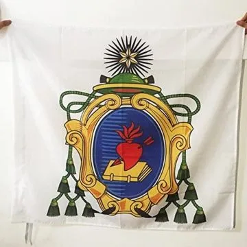 DRAPEAU ORDRE DES AUGUSTINS RÍ?COLLETS 90x90cm - DRAPEAU DE L\'O.A.R 90 x 90 cm Fourreau pour hampe