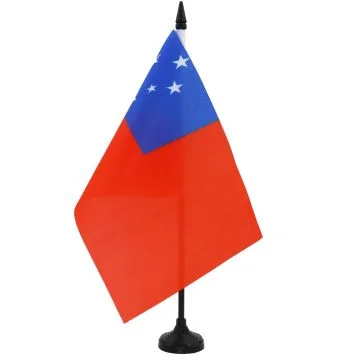 DRAPEAU DE TABLE SAMOA 21x14cm - PETIT DRAPEAUX DE BUREAU SAMOAN  14 x 21 cm
