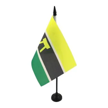 Drapeau de table Ashantis du Ghana 21x14cm - PETIT Drapeaux DE BUREAU des Akans 14 x 21 cm