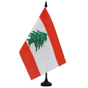 DRAPEAU DE TABLE LIBAN 21x14cm - PETIT DRAPEAUX DE BUREAU LIBANAIS 14 x 21 cm