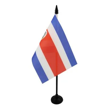 DRAPEAU DE TABLE COSTA RICA 15x10cm - PETIT DRAPEAUX DE BUREAU COSTARICAIN 10 x 15 cm