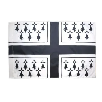 DRAPEAU BRETAGNE MARINE 150x90cm - DRAPEAU PAVILLON MARIN BRETON 90 x 150 cm Fourreau pour hampe