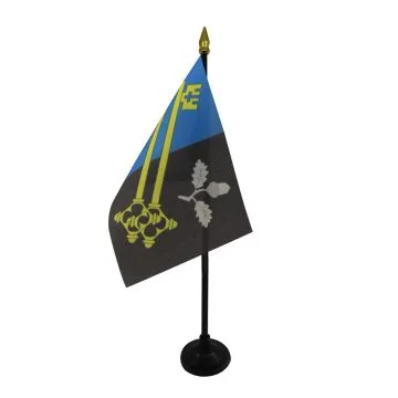 DRAPEAU DE TABLE COMTÉ DE SURREY 15x10cm - PETIT DRAPEAUX DE BUREAU COUNTY OF SURREY - ANGLETERRE 10 x 15 cm pointe dorée