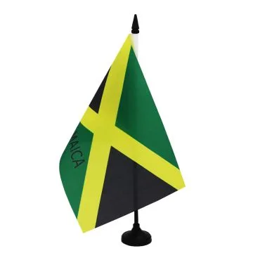 Drapeau Jamaïque avec inscriptions 90x60 cm Polyester 100D Oeillets métalliques