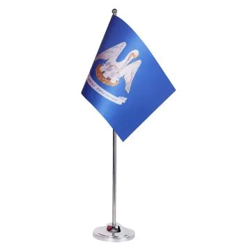 DRAPEAU DE TABLE prestige LOUISIANE 22x15cm en SATIN - GRAND DRAPEAUX DE BUREAU ETAT AMÉRICAIN - USA - ETATS-UNIS 15 x 22 cm