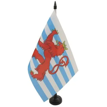 DRAPEAU DE TABLE LUXEMBOURG AVEC LION 21x14cm - PETIT DRAPEAUX DE BUREAU LUXEMBOURGEOIS 14 x 21 cm