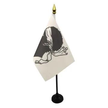 DRAPEAU DE TABLE CORSE 15x10cm - PETIT DRAPEAUX DE BUREAU PROVINCE CORSE 10 x 15 cm pointe dorée
