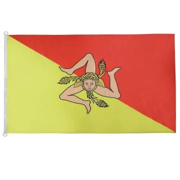 DRAPEAU SICILE 150x90cm - DRAPEAU SICILIEN - ITALIE 90 x 150 cm Spécial Extérieur - DRAPEAUX
