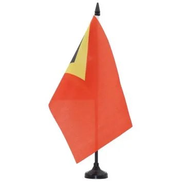 DRAPEAU DE TABLE TIMOR ORIENTAL 21x14cm - PETIT DRAPEAUX DE BUREAU TIMORAIS 14 x 21 cm