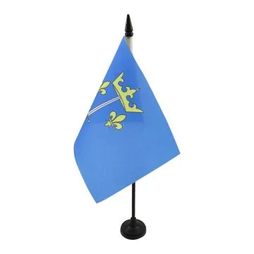 DRAPEAU DE TABLE JEANNE D\'ARC 21x14cm - PETIT DRAPEAUX DE BUREAU ARMOIRIES JEANNE D\'ARC 14 x 21 cm