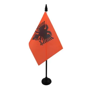 DRAPEAU DE TABLE ALBANIE 15x10cm - PETIT DRAPEAUX DE BUREAU ALBANAIS 10 x 15 cm