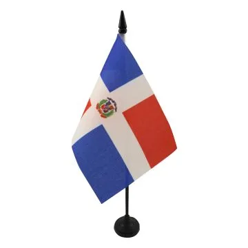 DRAPEAU DE TABLE RÉPUBLIQUE DOMINICAINE 15x10cm - PETIT DRAPEAUX DE BUREAU DOMINICAIN 10 x 15 cm