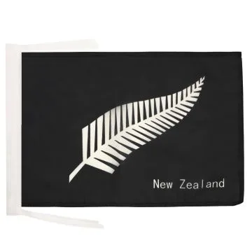 DRAPEAU NOUVELLE-ZÉLANDE FOUGÈRES 45x30cm - PAVILLON NEO-ZÉLANDAIS - ALL BLACK 30 x 45 cm haute qualité