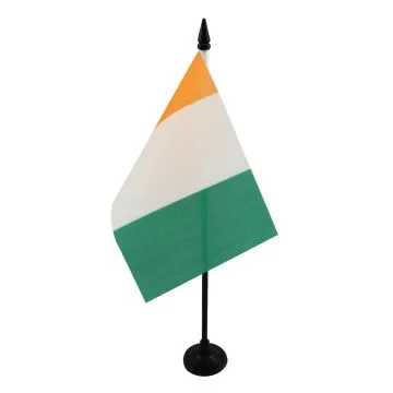 DRAPEAU DE TABLE CÔTE D\'IVOIRE 15x10cm - PETIT DRAPEAUX DE BUREAU IVOIRIEN 10 x 15 cm