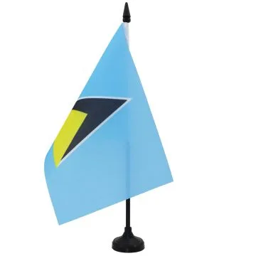 DRAPEAU DE TABLE SAINTE LUCIE 21x14cm - PETIT DRAPEAUX DE BUREAU SAINT-LUCIEN 14 x 21 cm