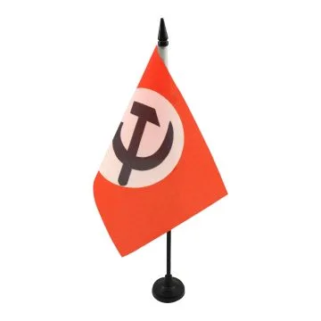 DRAPEAU DE TABLE URSS PARTI NATIONAL BOLCHEVIQUE 21x14cm - PETIT DRAPEAUX DE BUREAU COMMUNISTE 14 x 21 cm
