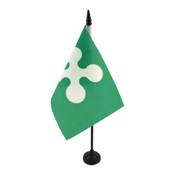 DRAPEAU DE TABLE LOMBARDIE 21x14cm - PETIT DRAPEAUX DE BUREAU LOMBARD - LOMBARDIA - ITALIE 14 x 21 cm