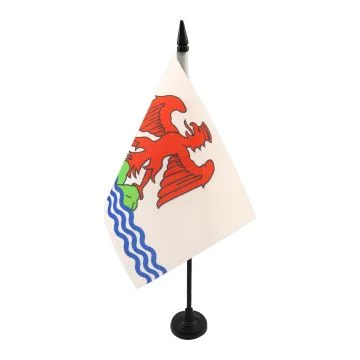 DRAPEAU DE TABLE COMTÉ DE NICE 21x14cm - PETIT DRAPEAUX DE BUREAU NIÇOIS 14 x 21 cm