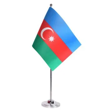 DRAPEAU DE TABLE prestige AZERBAÏDJAN 22x15cm en SATIN - GRAND DRAPEAUX DE BUREAU AZERBAÏDJANAIS 15 x 22 cm