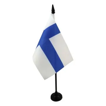 DRAPEAU DE TABLE FINLANDE 15x10cm - PETIT DRAPEAUX DE BUREAU FINLANDAIS 10 x 15 cm