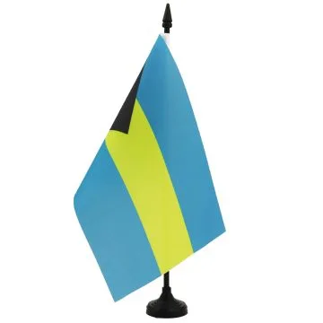 DRAPEAU DE TABLE BAHAMAS 21x14cm - PETIT DRAPEAUX DE BUREAU BAHAMÉEN 14 x 21 cm