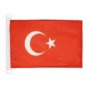 PAVILLON NAUTIQUE TURQUIE 45x30cm - DRAPEAU DE BATEAU TURC 30 x 45 cm
