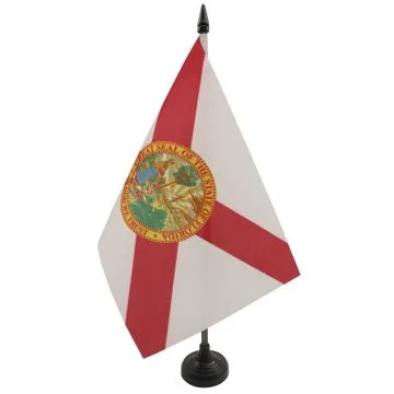 DRAPEAU DE TABLE FLORIDE 21x14cm - PETIT DRAPEAUX DE BUREAU FLORIDIEN - ETAT AMÉRICAIN - USA - ETATS-UNIS 14 x 21 cm