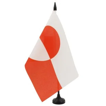 DRAPEAU DE TABLE GROENLAND 21x14cm - PETIT DRAPEAUX DE BUREAU GROENLANDAIS 14 x 21 cm