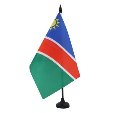 DRAPEAU DE TABLE NAMIBIE 21x14cm - PETIT DRAPEAUX DE BUREAU NAMIBIEN 14 x 21 cm