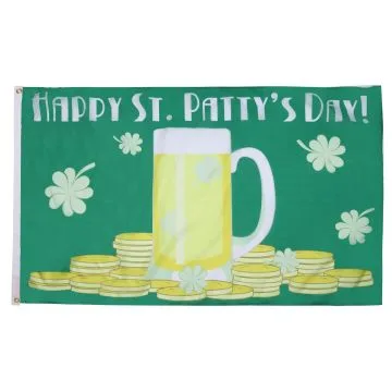 DRAPEAU JOYEUSE SAINT PATRICK\'S 150x90cm - DRAPEAU HAPPY ST. PATTYS DAY - IRLANDE 90 x 150 cm - DRAPEAUX