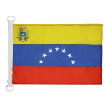 Pavillon nautique Vénézuela Ancien Avec Ecusson 45x30cm - Drapeau de bateau vénézuelien 7 étoiles 30 x 45 cm