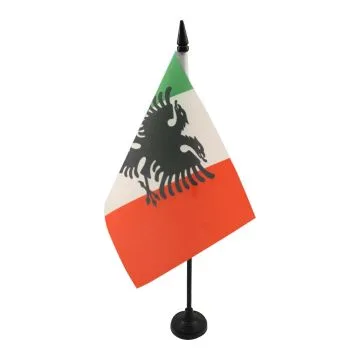 Drapeau de table Arbëresh d\'Italie du Sud 21x14cm - PETIT Drapeaux DE BUREAU des Arberèches albanais 14 x 21 cm