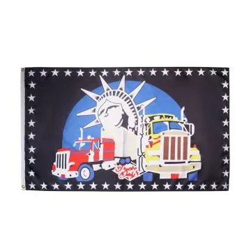 DRAPEAU CAMIONS SEULEMENT 150x90cm - DRAPEAU TRUCKERS ONLY 90 x 150 cm - DRAPEAUX