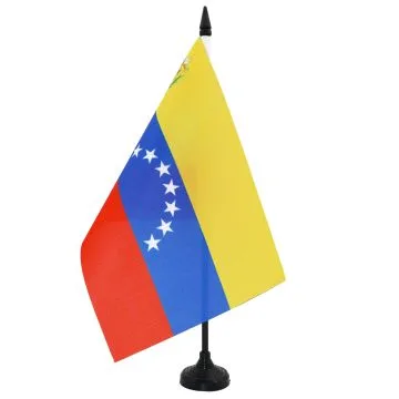DRAPEAU DE TABLE VÉNÉZUELA 21x14cm - PETIT DRAPEAUX DE BUREAU VÉNÉZUELIEN 14 x 21 cm