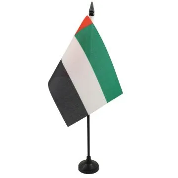DRAPEAU DE TABLE EMIRATS ARABES UNIS 15x10cm - PETIT DRAPEAUX DE BUREAU ÉMIRATI 10 x 15 cm