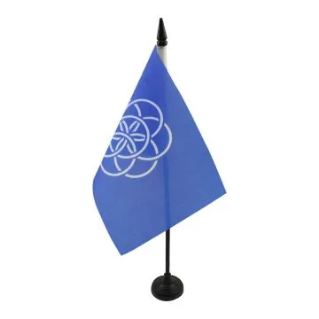 DRAPEAU DE TABLE HUMANITÍ? 21x14cm - PETIT DRAPEAUX DE BUREAU PLANÍ?TE TERRE 14 x 21 cm