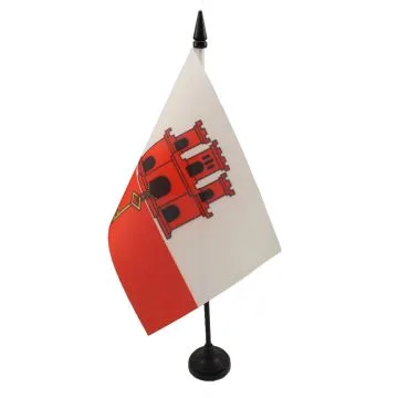 DRAPEAU DE TABLE GIBRALTAR 15x10cm - PETIT DRAPEAUX DE BUREAU ANGLAIS 10 x 15 cm