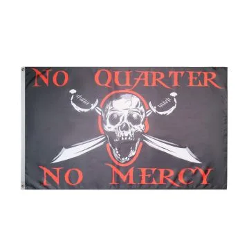 DRAPEAU PIRATE NO QUARTER NO MERCY 150x90cm - DRAPEAU CORSAIRE 90 x 150 cm - DRAPEAUX
