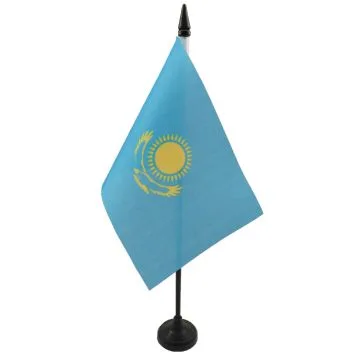 DRAPEAU DE TABLE KAZAKHSTAN 15x10cm - PETIT DRAPEAUX DE BUREAU KAZAKH 10 x 15 cm