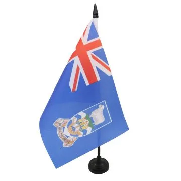 DRAPEAU DE TABLE Í?LES MALOUINES 21x14cm - PETIT DRAPEAUX DE BUREAU DES MALOUINES - ROYAUME-UNI 14 x 21 cm