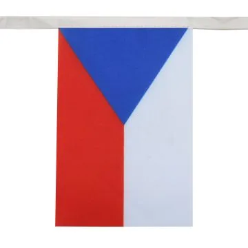 GUIRLANDE 12 mètres 20 DRAPEAUX RÉPUBLIQUE TCHÈQUE 45x30 cm - DRAPEAU TCHÈQUE 30 x 45 cm