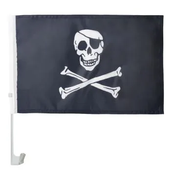Drapeau de voiture PIRATE TÊTE DE MORT 45x30cm - Carflag CORSAIRE 30 x 45 cm