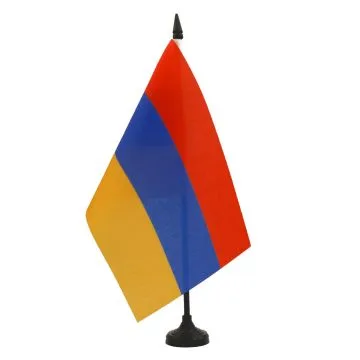 DRAPEAU DE TABLE ARMÉNIE 21x14cm - PETIT DRAPEAUX DE BUREAU ARMÉNIEN 14 x 21 cm