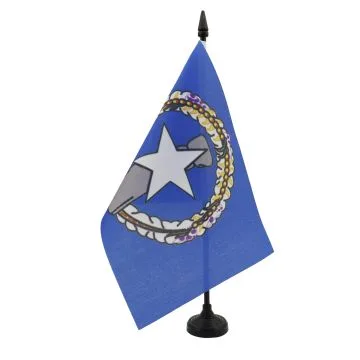 DRAPEAU DE TABLE ILES MARIANNES DU NORD 21x14cm - PETIT DRAPEAUX DE BUREAU AMÉRICAIN 14 x 21 cm