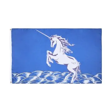 DRAPEAU LICORNE BLEUE 150x90cm - DRAPEAU LICORNE 90 x 150 cm - DRAPEAUX