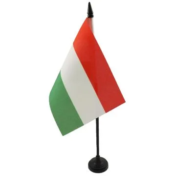 DRAPEAU DE TABLE HONGRIE 15x10cm - PETIT DRAPEAUX DE BUREAU HONGROIS 10 x 15 cm