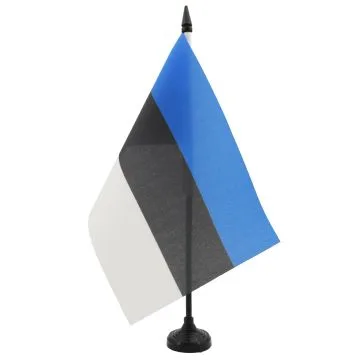 DRAPEAU DE TABLE ESTONIE 21x14cm - PETIT DRAPEAUX DE BUREAU ESTONIEN 14 x 21 cm