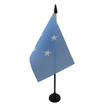 DRAPEAU DE TABLE MICRONÉSIE 15x10cm - PETIT DRAPEAUX DE BUREAU MICRONÉSIEN 10 x 15 cm