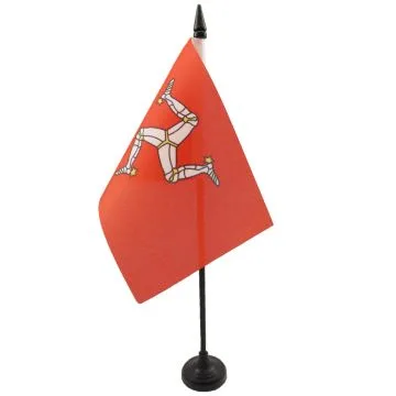 DRAPEAU DE TABLE ILE DE MAN 15x10cm - PETIT DRAPEAUX DE BUREAU ANGLAIS 10 x 15 cm