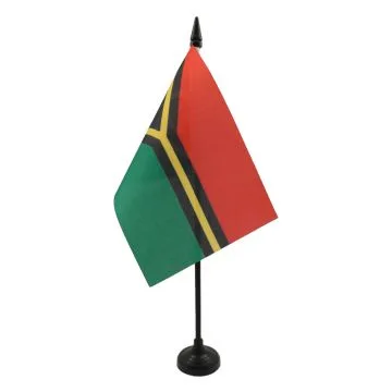 DRAPEAU DE TABLE VANUATU 15x10cm - PETIT DRAPEAUX DE BUREAU VANUATAIS 10 x 15 cm